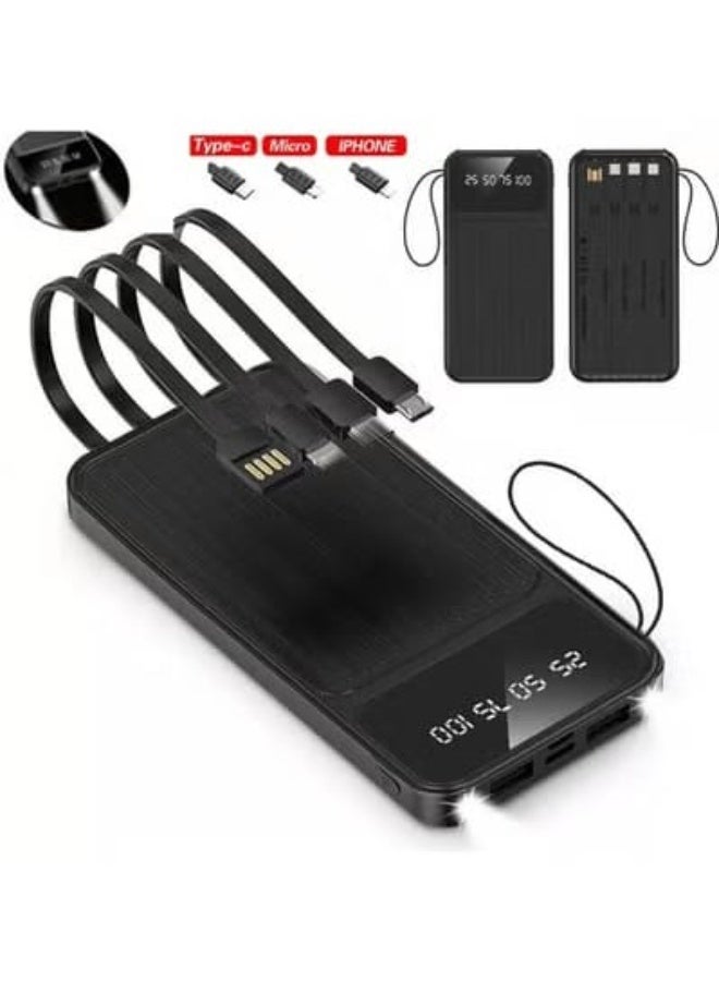 Blue Spectrum Built-in 4 Cables output 10000mah Portable Power Bank Charge With LED Screen Power Display - Image 3